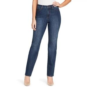 Gloria Vanderbilt Jeans Womens 10 Blue Dark Wash High‎ Rise Straight Leg Amanda